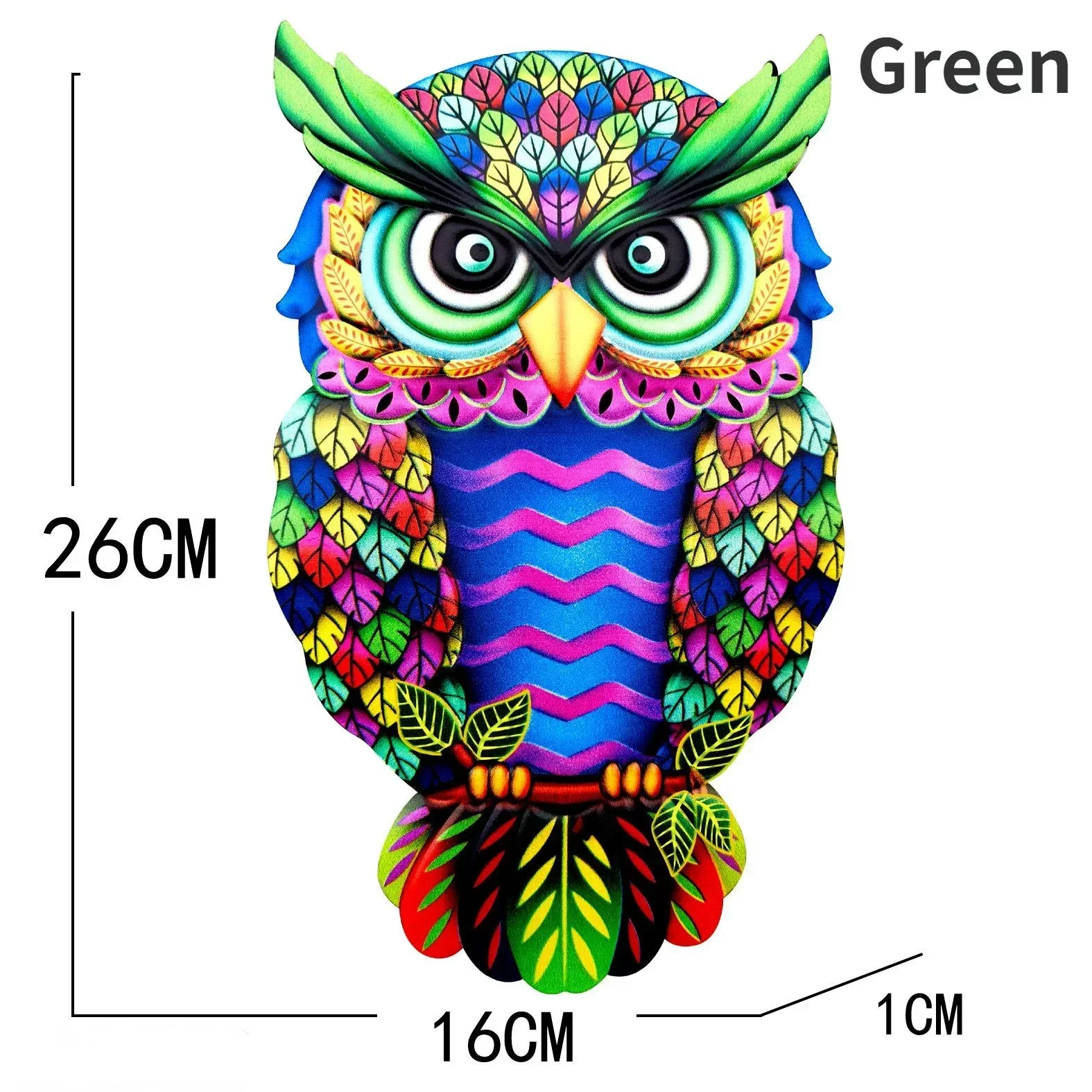 Metal Art Owl Wall Decor Colorful Iron Art Owl Sculpture 4 Colors Owls Hanging Ornament Pendant for Indoor Outdoor Home Garden