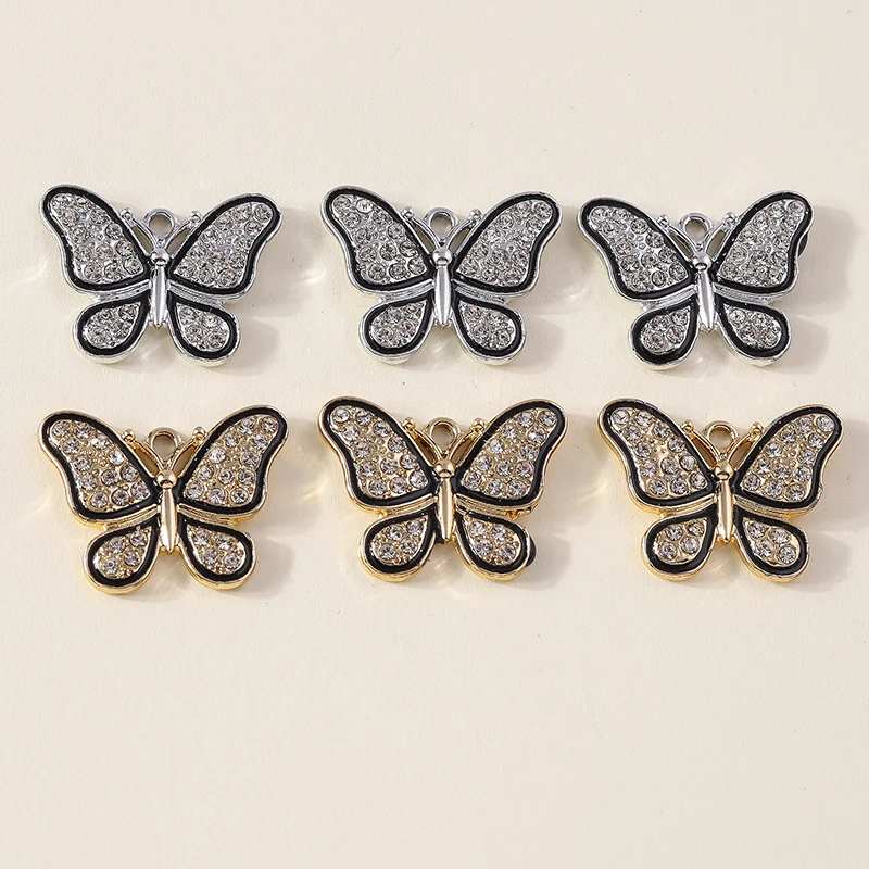 

20pcs 23x18mm Elegant Crystal Animal Butterfly Charms Pendants for Making Earrings Necklaces Bracelet DIY Craft Jewelry Findings