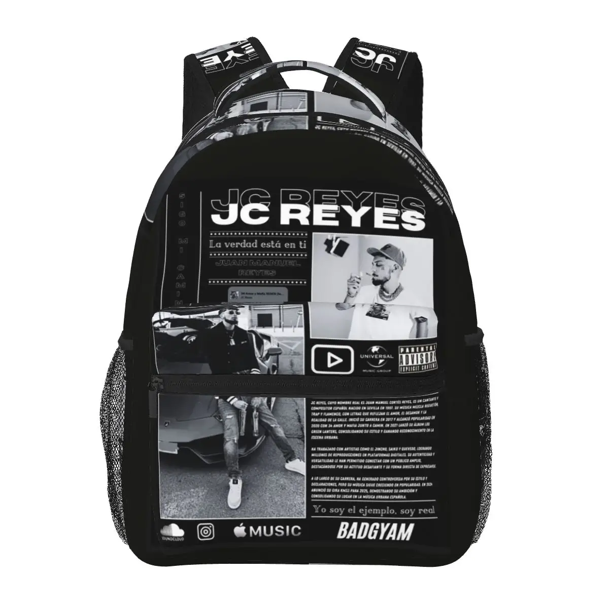 Rapper Jc Reyes Album Tour Graphic Student Backpack School Bag Hiking Travel Daypack for Boys Girls Bookbag Shoulder Bags