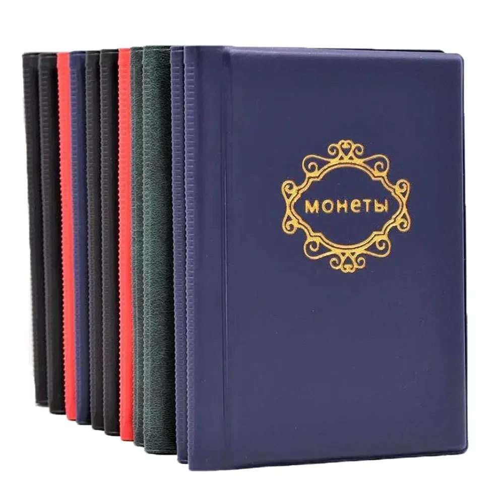 PU Leather Coin Album 10 Pages 120 Pockets Coin Album for Coins Pockets Commemorative Coin,medallions Badges Collection Book