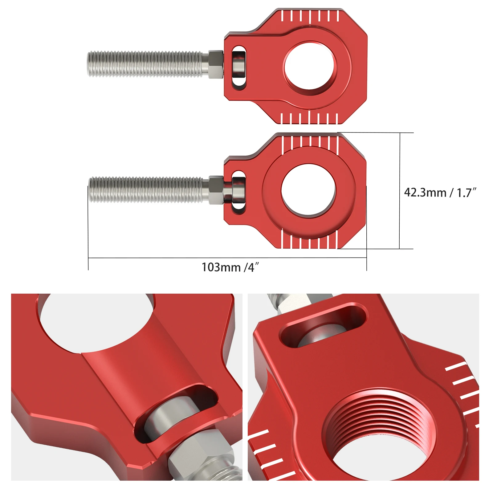 For GasGas EC 300 EC 250 ECF 350 EC 450F 2021-2023 20mm Rear Axle Blocks Chain Adjuster For KTM EXC 300 For Husqvarna TE 300