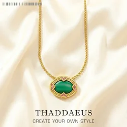 Necklace Green Oval Gold Summer Brand New Fine Jewelry 925 Sterling Silver Vintage Gift For Women