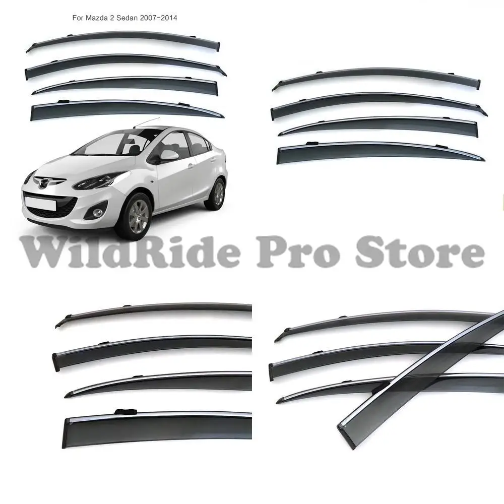 

1 set Universal 2007-2014 Mazda 2 Sedan Rain Visors Window Rain Guards Thickened Injection Molding Rain Deflectors for Mazda 2