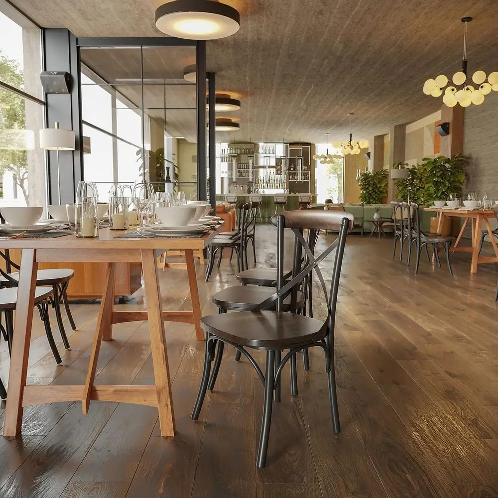 كرسي Fruitwood X-Back مع دعم معدني #6