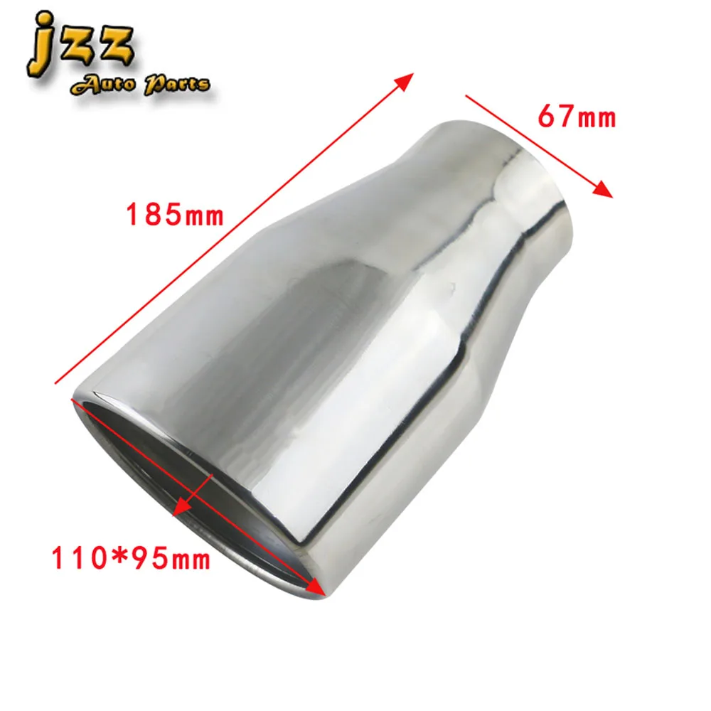 

Universal Exhaust Tip oval Rolled Outlet Muffler Tail Pipe with logo Suitable for 64-70mm inlet