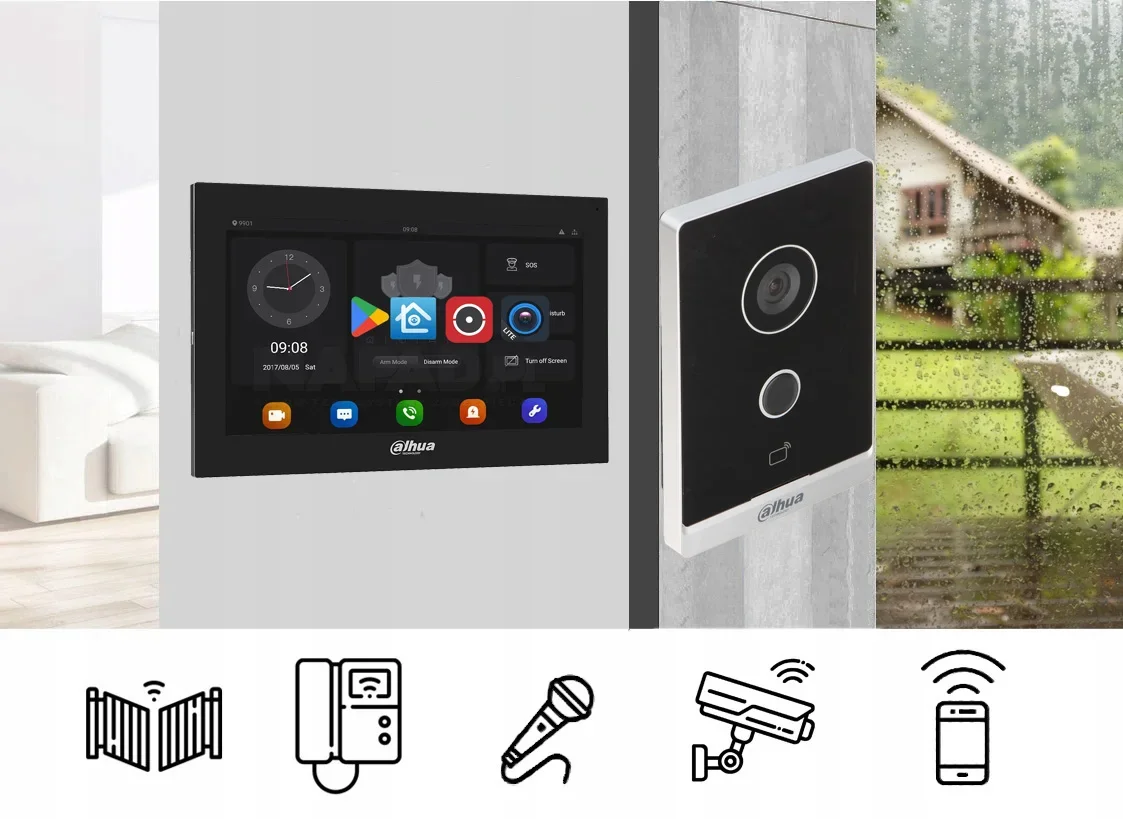 Mutil language Dahua VTO2211G-WP POE WIFI Video Intercom camera kit with 3pcs android monitor IP Villa Door Station