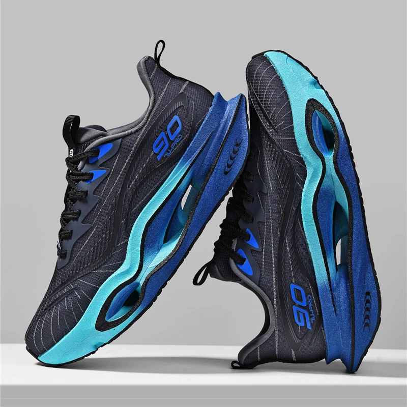 Herren-Freizeitsportschuhe, trendige, dämpfende Laufschuhe mit dicker Sohle, atmungsaktive, leichte Sportschuhe aus Mesh-Material, Laufschuhe mit hoher Dämpfung und weicher Sohle, rutschfest und abriebfest, für Jugendliche und Studenten. – Detail 9