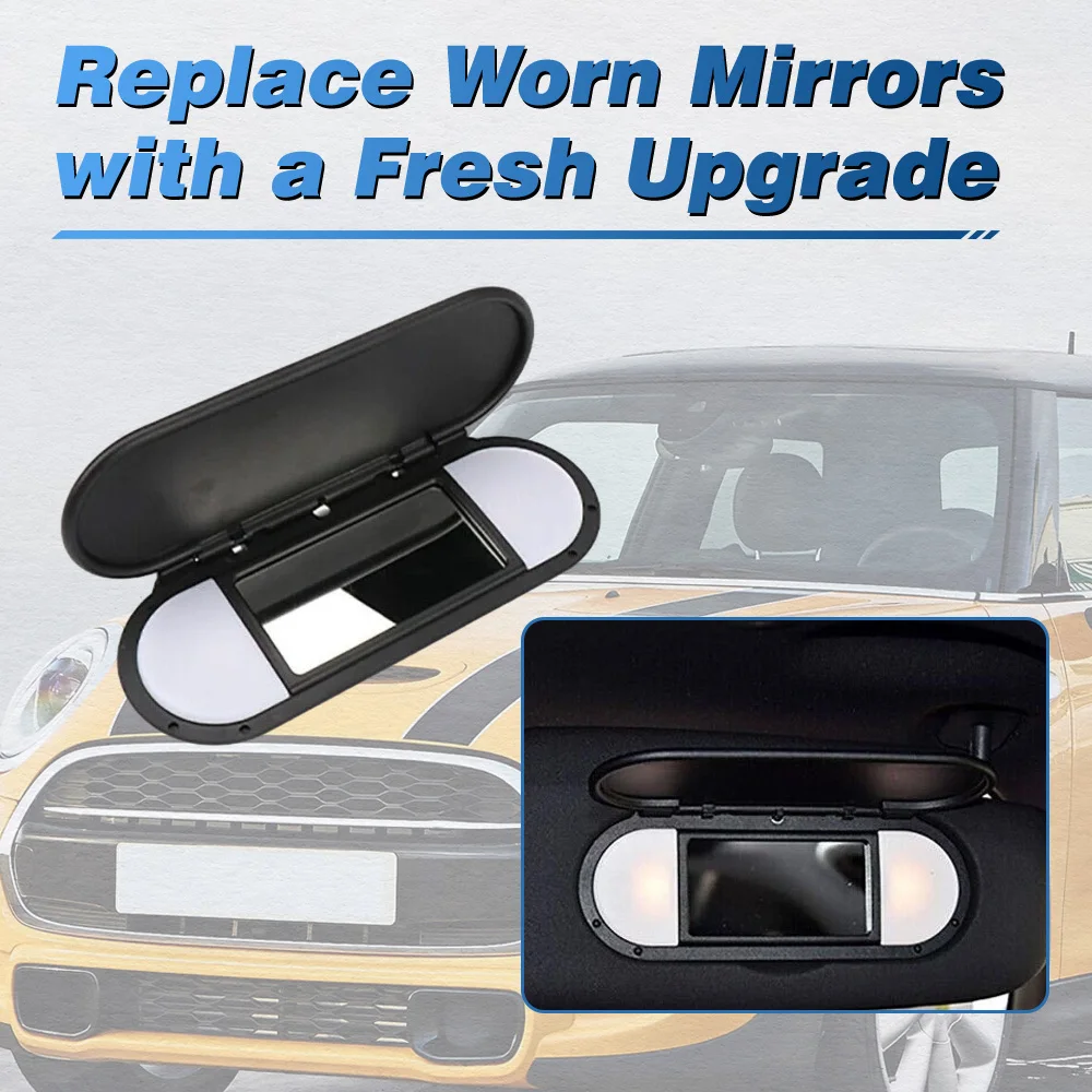 For BMW MINI F55 F56 2015-2022 LHD Car Roof Sunshade Panel Sun Visor Vanity Makeup Mirror Glass Cover 51167342194, 51167366950