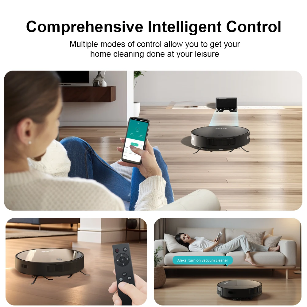 Robot Vacuum Cleaner Combo Mop With 3500PA Smart Wireless APP Control Floor Sweeping Machine  Self-Charging For Home Robotic