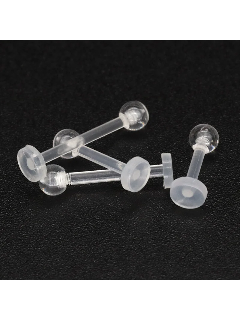 10PC/set Clear Acrylic Lip Rings Monroe Labret Studs Piercing Jewelry Gift Bioflex Ear Tragus Helix Earring Retainer 6/8/10mm