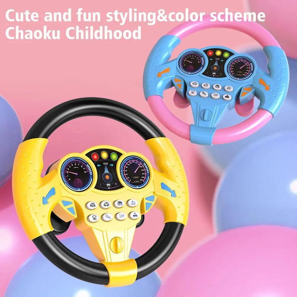 

Simulation Electronic Children's Steering Wheel Musical Co Developmental Vocal Model Sound Educational Wheel Pilot Toys