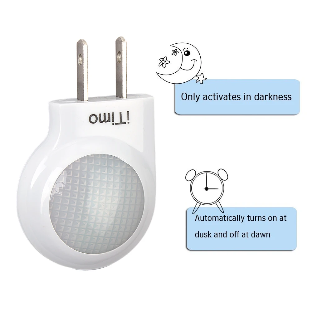 Mini luz nocturna LED con Sensor automático para dormitorio de bebé, lámpara de emergencia con Control de iluminación inteligente, enchufe de EE. UU., ambiente bonito, 4 Uds.