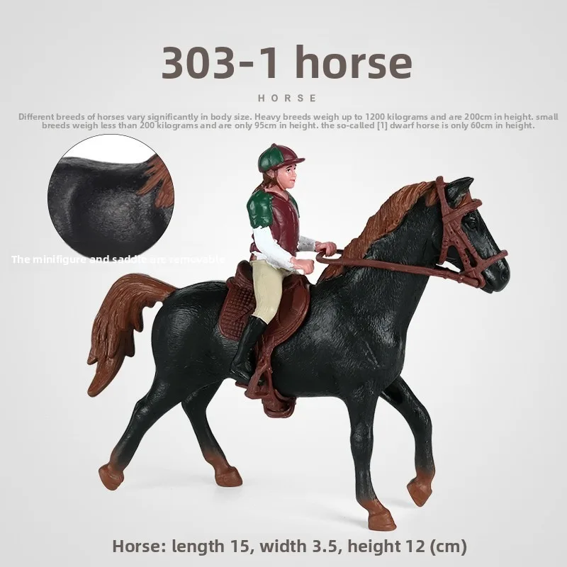 Simulación de granja, modelo de carrera de caballos, figura de Animal de jinete, figuras de acción de Pvc, juguete para regalo, colección de juguetes educativos