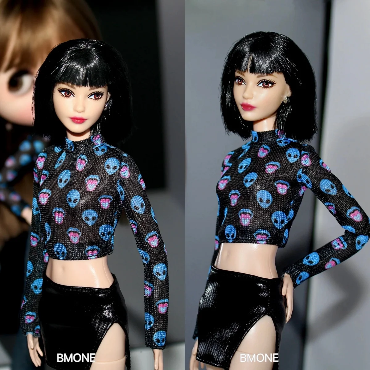 

30 см BJD кукольная одежда, аксессуары Y2K Trend Alien, тонкий сетчатый топ с длинными рукавами, внутренний топ для 1/6 куклы Spice Girl, супермодель, наряд