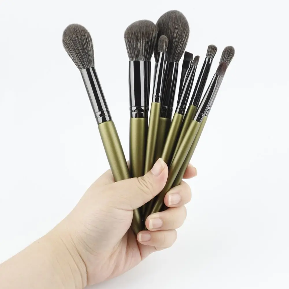 Set di pennelli per trucco soffici Fibra morbida con custodia Kit di pennelli cosmetici per occhi Pennello Kabuki in pelo di capra Pennello per ombretto