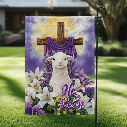 Christian Easter He is Risen Easter Lamb Double-sided Garden Flag Decor Gift IIX WZZ yyi