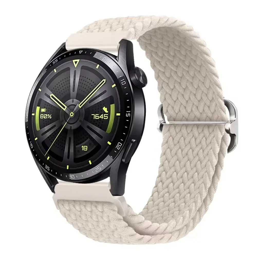 Correa de nailon trenzado de 20mm y 22mm para Samsung Watch 7/6/5/4 Huawei Watch 5/4/3/GT4-5-5Pro pulsera elástica de 46mm Amazfit GTR 4/GTS 4