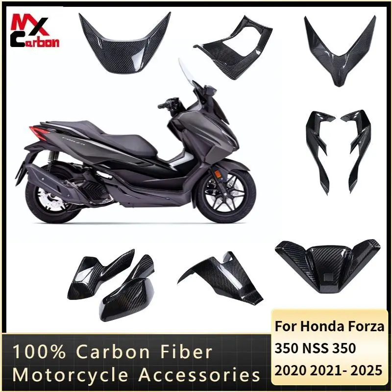 

2025 For Honda Forza 350 NSS 350 2020 2021- 2024 100% Carbon Fiber Side Panels Tank Cover Chain Guard Motorcycle Accessories