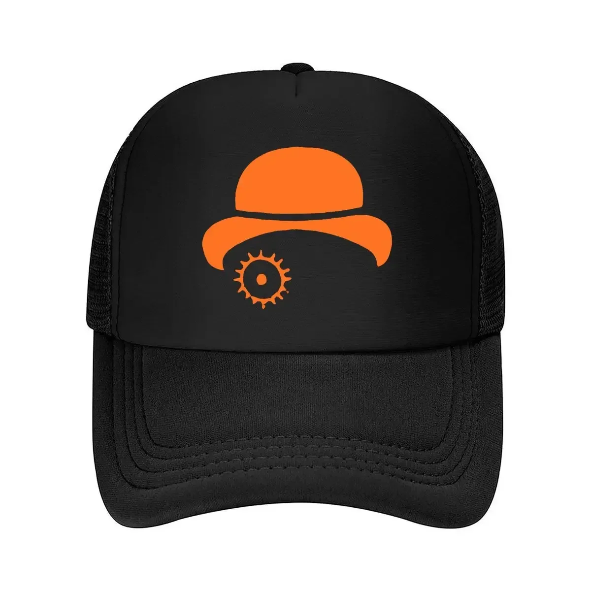 2026 Orange Helmet Minimalist, Construction - Themed Graphic Art Mesh Baseball Cap