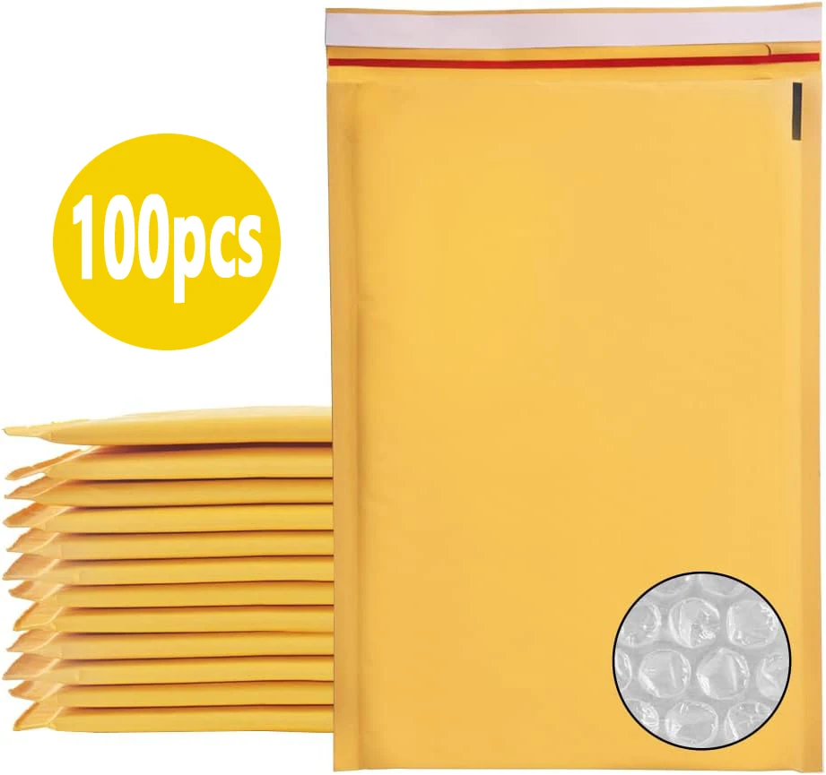 bubble-envelope-kraft-paper-100pcs-packaging-supplies-envelopes-bubbles-shipping-bags-packages-small-business-mailer-mailing