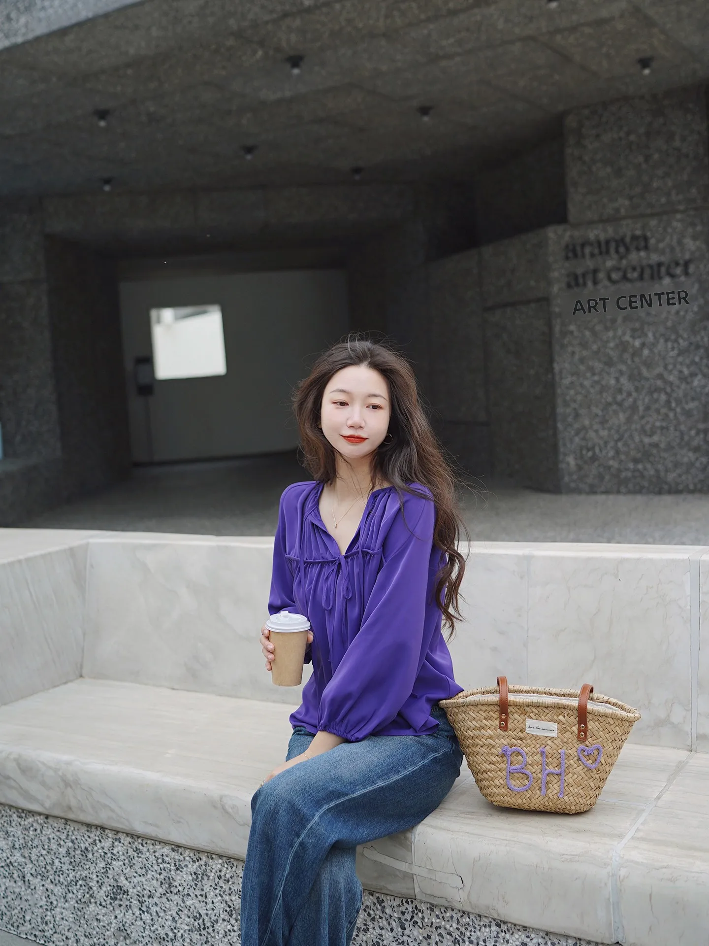 

Свободный женский топ с V-образным вырезом из плиссированного шелкового шифона, фиолетовый, в праздничном стиле, с защитой от солнца, модный, во французском стиле, с рукавом 3/4