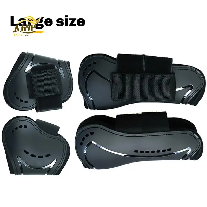 

A69P-1Set Horse Leg Protective Boots Adjustable PU Neoprene Horse Splint Boots Leg Protection Support For Training Racing