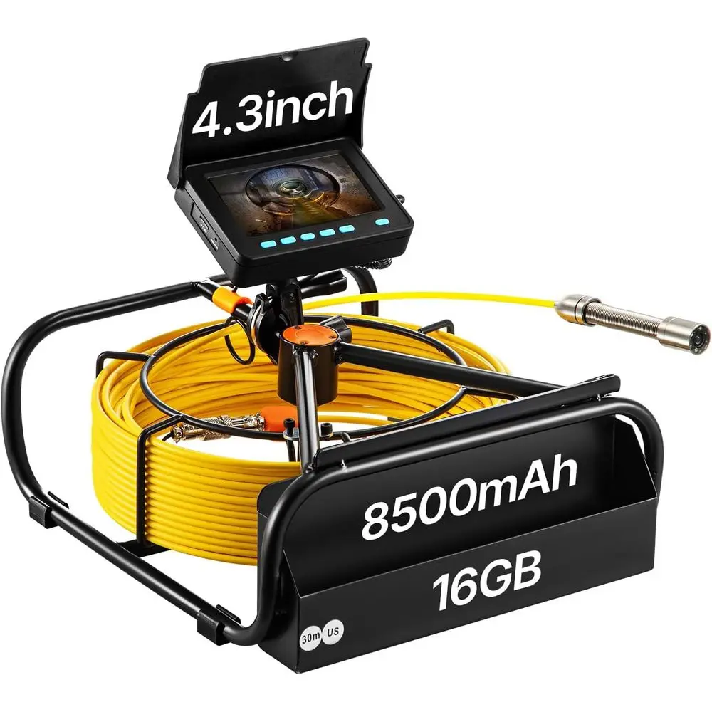 

Sewer Camera, 164t/50M 4.3" Pipe Drain Inspection Camera with DVR unction & Snake Cable, Waterproo IP68 Borew/LED Lights, Indust