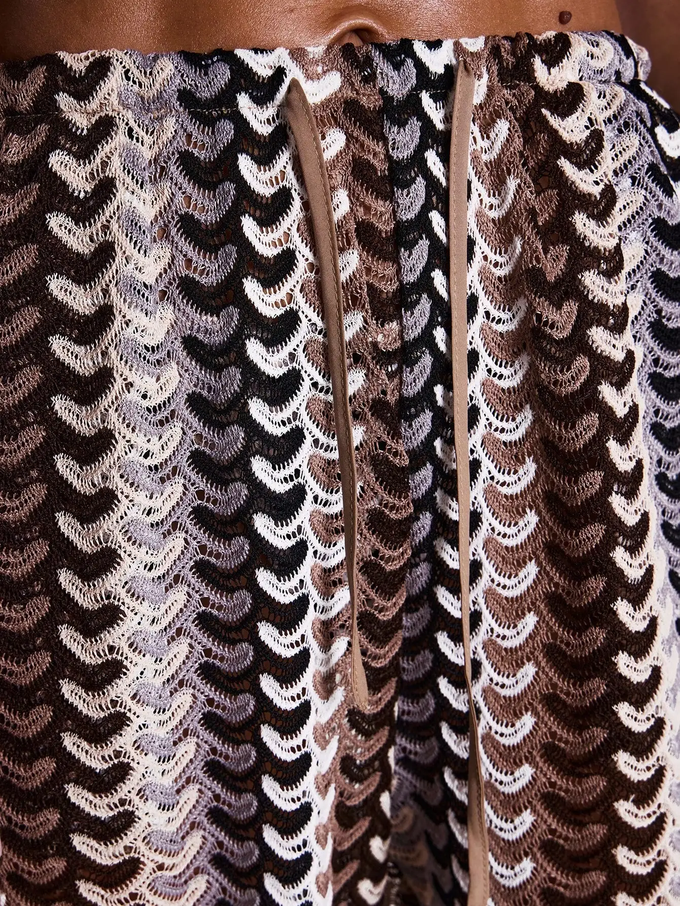 

Широкие брюки с завышенной талией и узором, в стиле бохо, для пляжа