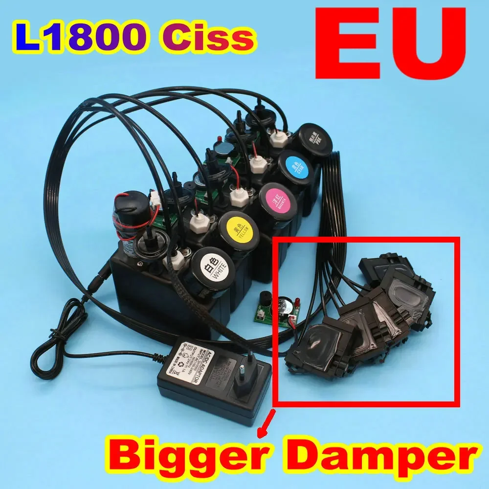 UV DTF Ink CISS With Stirrer Ink Alarm Timer Adjustable Voltage Power Tank For Epson L1800 L805 Printer Modify UV LED Ink System