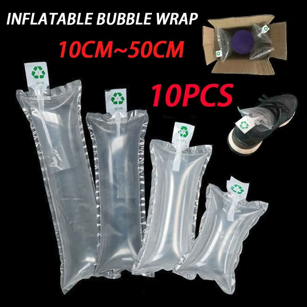 10Pcs Shockproof Bubble Wrap New Buffer Inflatable Air Inflatable Packaging Bag Column Plastic Air Cushion Bag Transportation