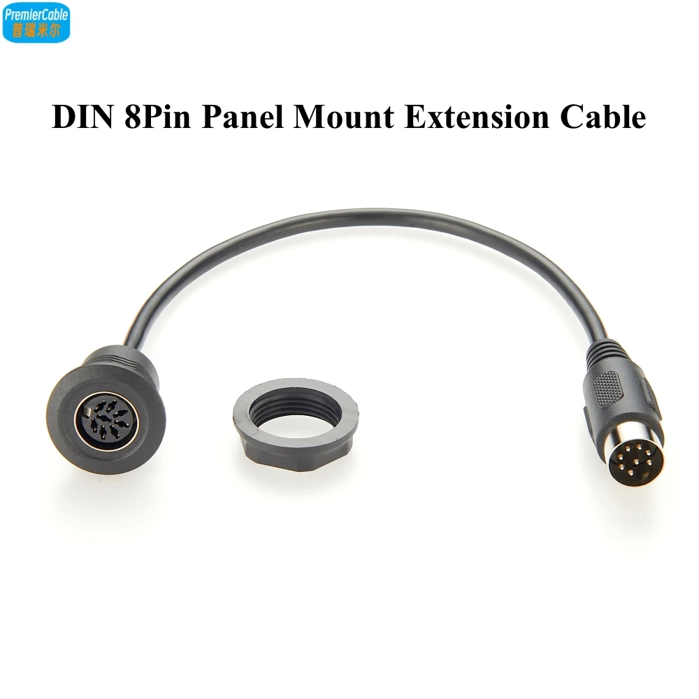 

Round Panel Mount DIN 8Pin Male to Female Cable 8 PIN DIN Extention speaker Audio Cable DIN 8Pin Socket Coupler