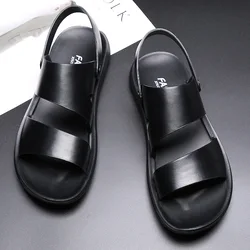 Solid Color Vintage Men's Sandals Thick Bottom Men Beach Casual Shoes Summer Sandals Outdoor Non-slip Slippers Sandalias Hombre