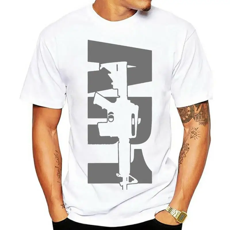 2022 Short Sleeve O-Neck AR-15 Vertical Fashion Gun T-Shirt Men Tee T Shirt