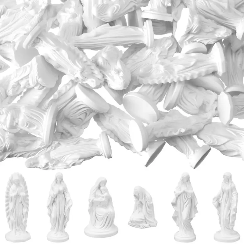 Set mit 60 Miniatur-Statuen aus Harz, Segen der Heiligen Mutter, religiöse, katholische Heimdekoration, Figur für Altar – Detail 7