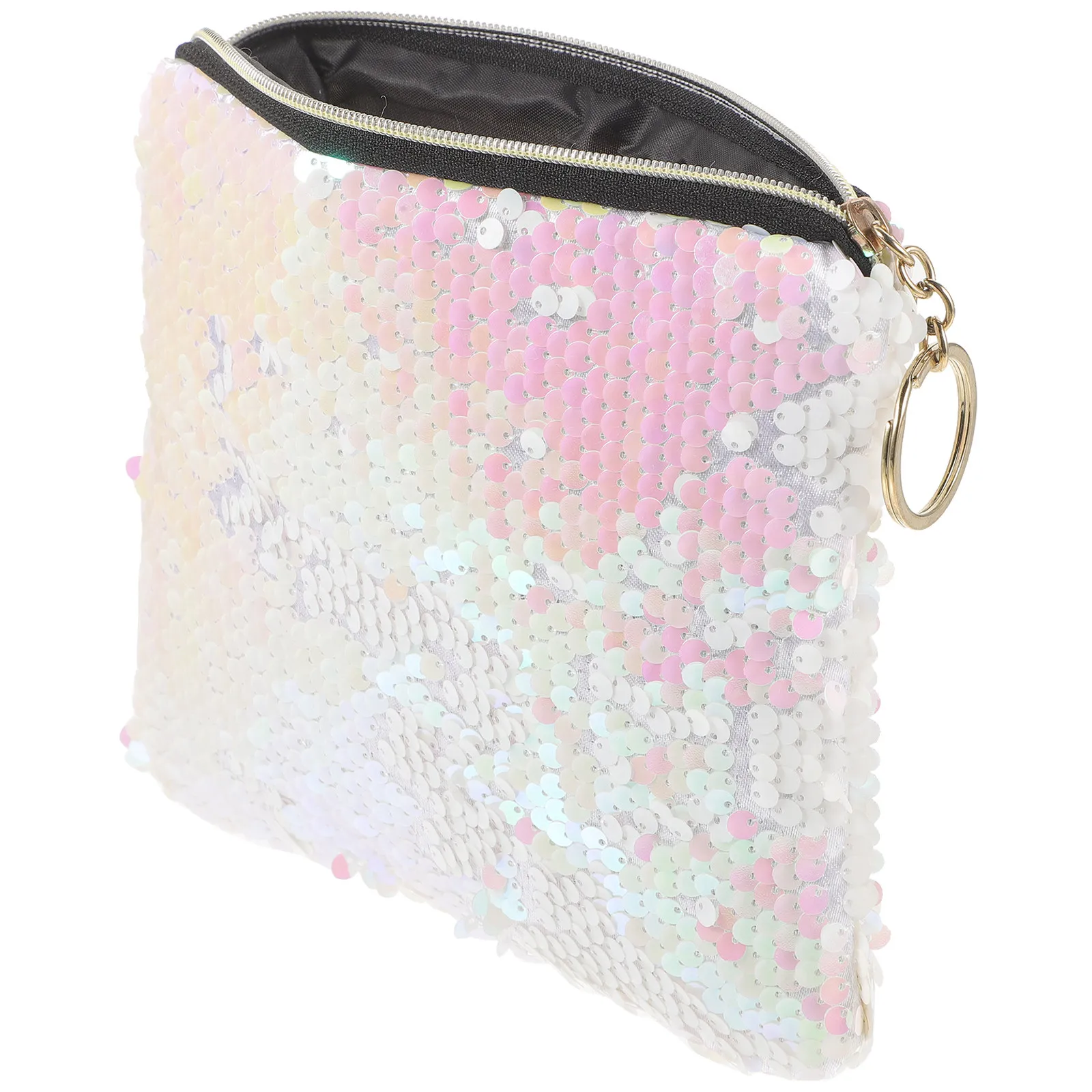 Fashionable Sequined Bag in Pink Women's Handbag Purse with Zipper Multi Pocket Cell Phone Card Holder Gift