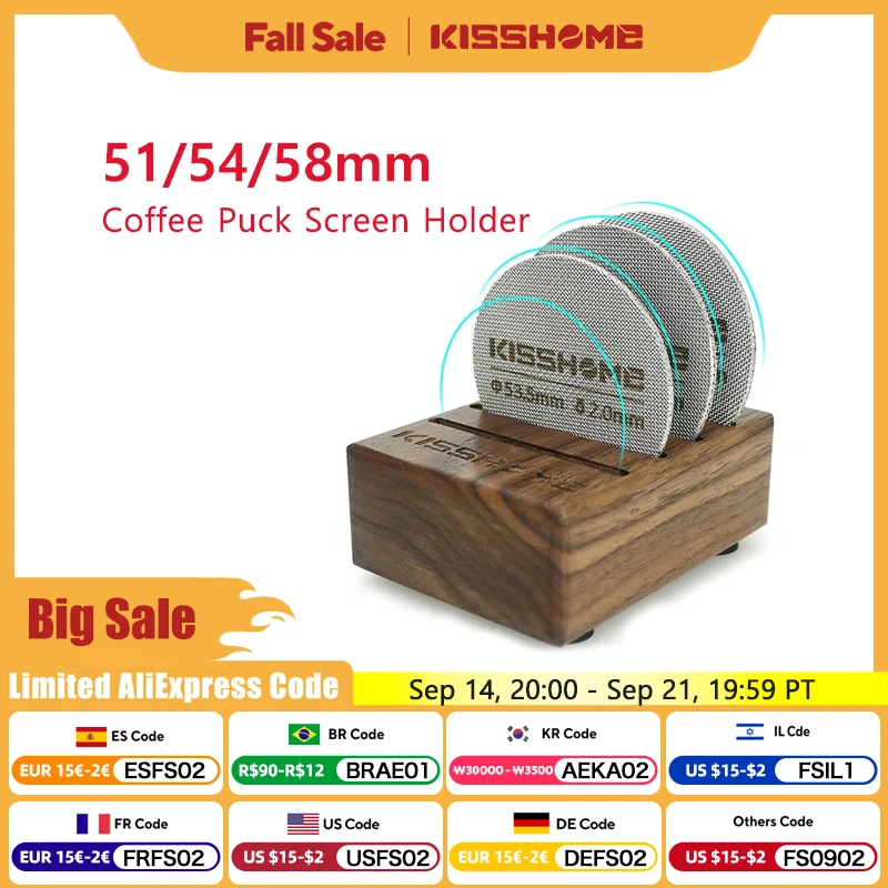 

Coffee Puck Screen Holder Rack Filter Screen Stand Walnut For 51mm 54mm 58mm Breville Espresso Maker Accessories Barista Tools