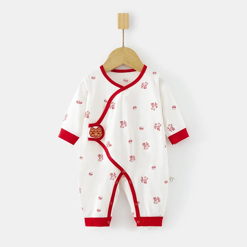 Newborn Summer Jumpsuit Baby Modal Thin Full Moon Newborn Rompers Long Sleeve Baby Summer Air Conditioning Clothes