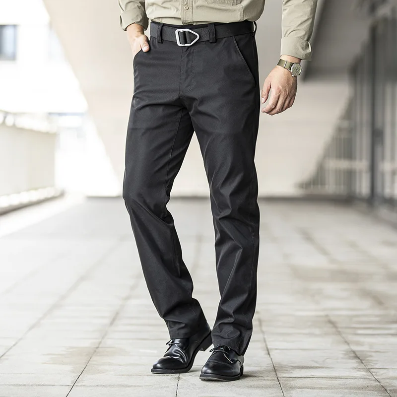 Imagem -02 - Calça Casual de Elástico Fino Masculina Impermeável Justa ao ar Livre Caminhada Combate Trabalho Masculino Negócios Primavera Outono