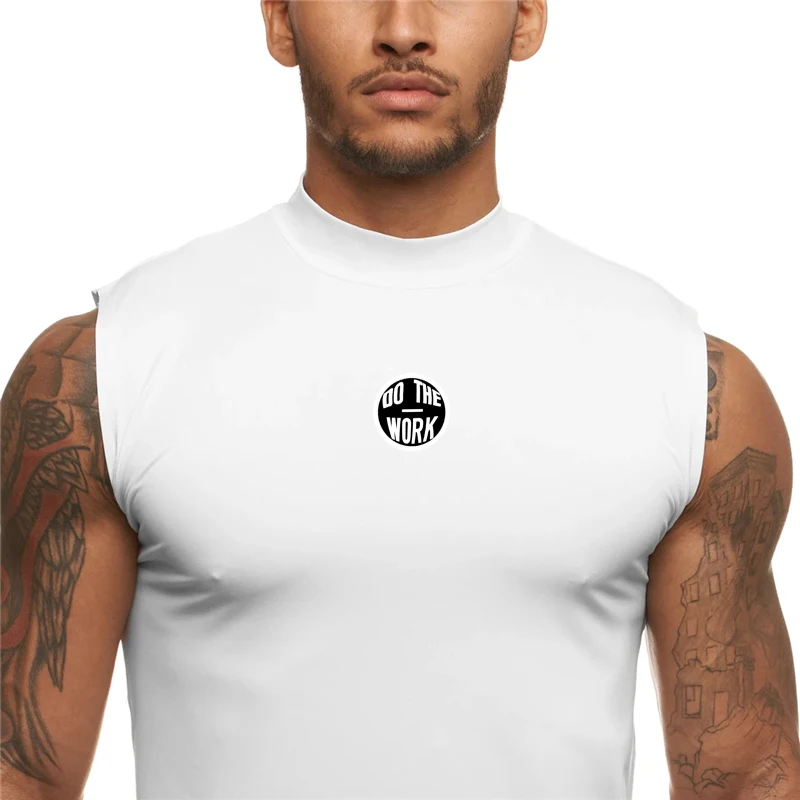 Men's Compression Sleeveless Running Vests Cooling Quick Dry Athletic Top for Marathon Training Outdoor Performance Sportswear