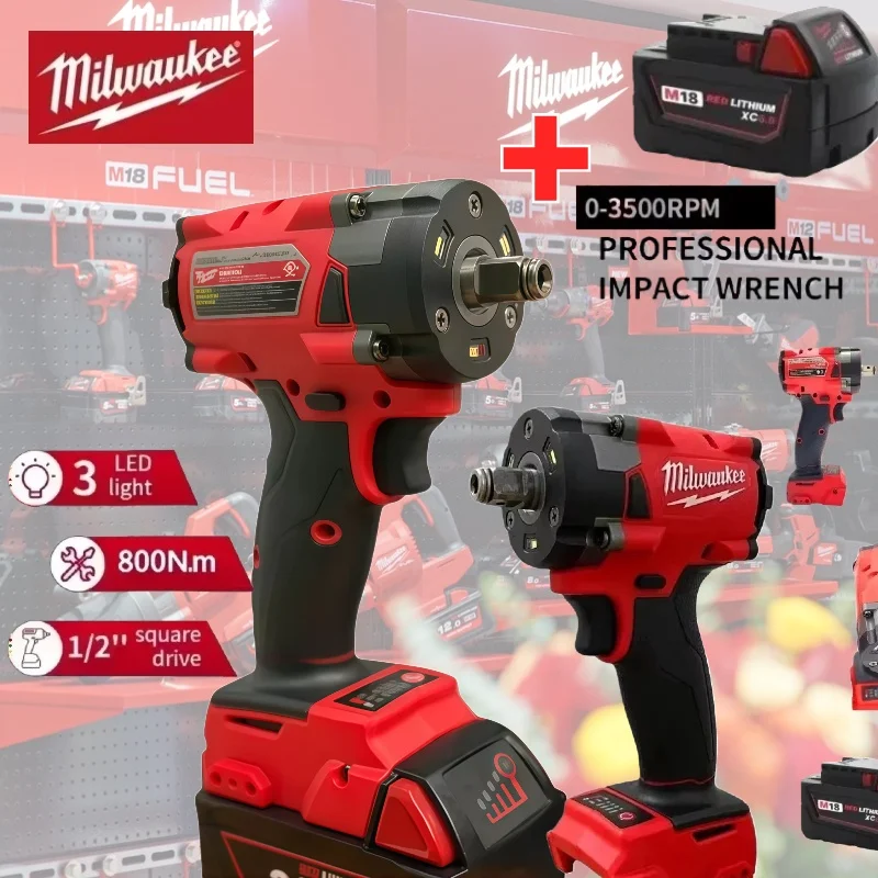 

Milwaukee For 18V Battery Electric Cordless Wrench Brushless Screwdriver Impact Drill Power Tools Car Truck Repair