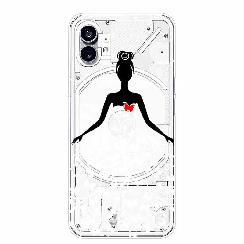 For Nothing Phone 2 Case Clear TPU Soft Lovely Printing Silicone Cover for Nothing Phone 1 ONE Transparent Capa Phone2 A065 TWO