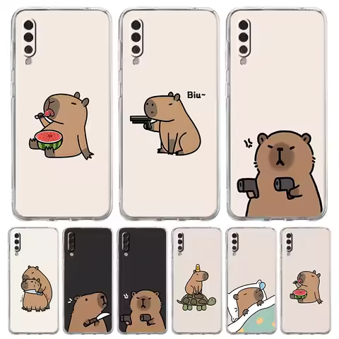 Cute Capybara Phone Case For Samsung A16 A14 A12 A22 A32 5G A34 A42 A52 A54 A50 A70 A72 A30 A40 A20E A10S A02S A04S A06 Cover