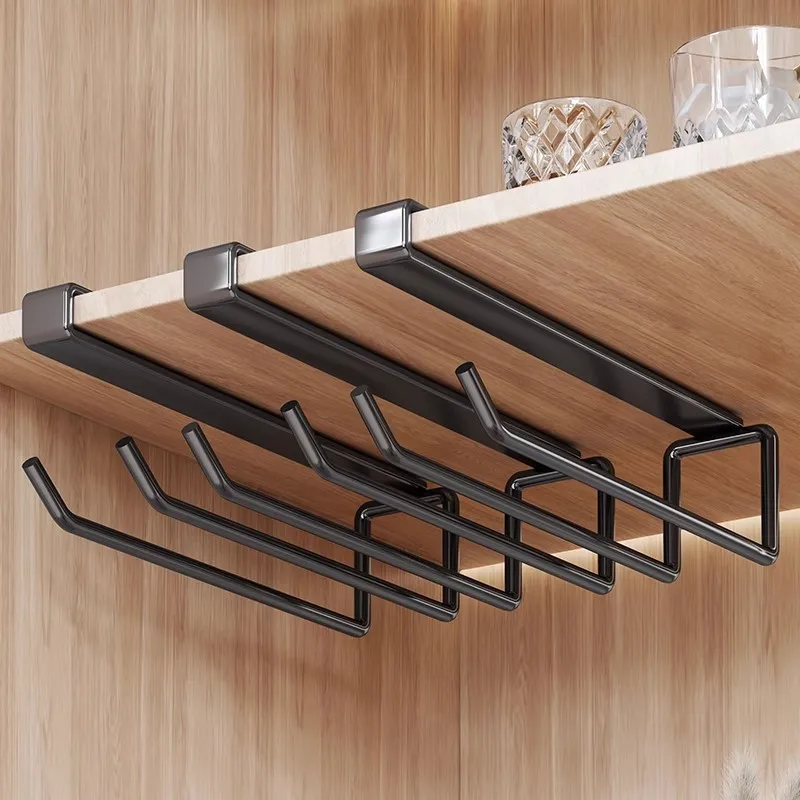 Wine Glass Rack, Household Hanging Light Luxury Ornament, Storage Rack, Upside Down Wine Cabinet, No Punching Goblet Rack.