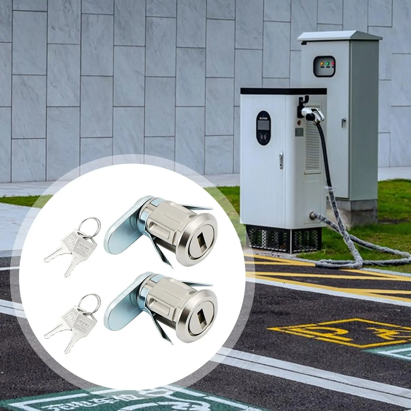 Serrature a camma da 2 pezzi Serrature per scatole di file Serratura a palo di ricarica per porte di accesso con coperchi di pozzo