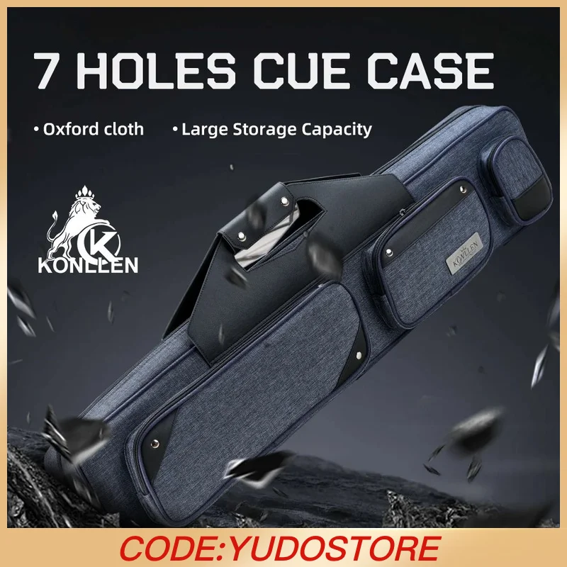 

KONLLEN Pool Cue Case 7 holes oxford cloth Pool Stick Case Holds 3 Butts and 4 Shafts waterproof Billiard cue case