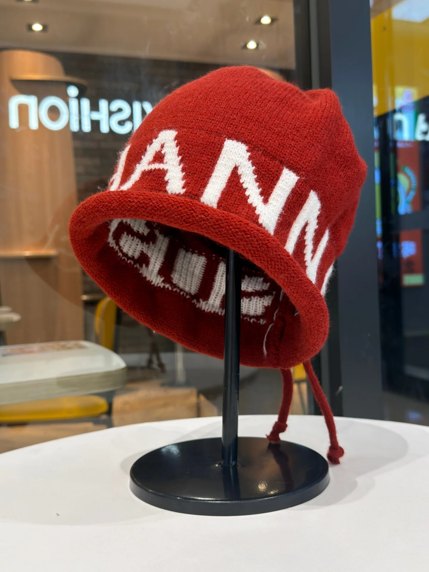 fashionable-knitted-ear-warmer-hat-women's-autumn-winter-warm-corduroy-foldover-cuff-drawstring-face-slimming-all-match-cap