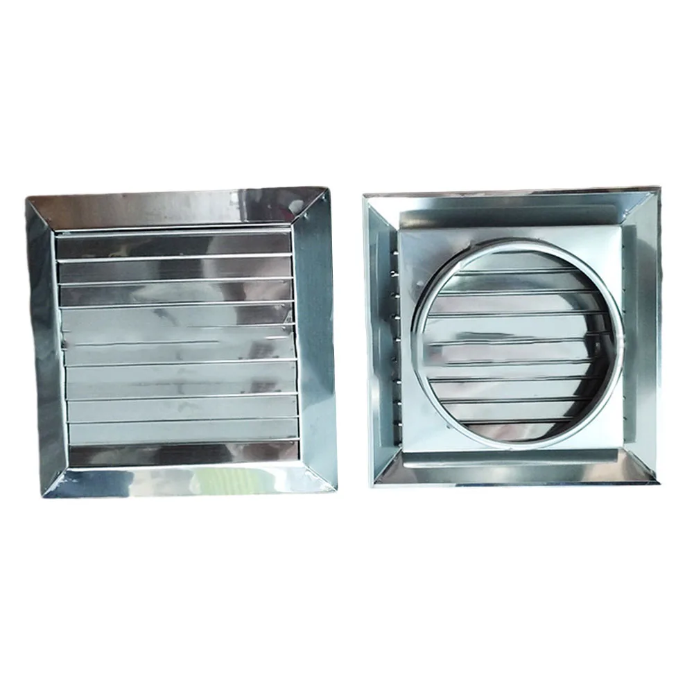 Stainless Steel Louvre 100/150mm External Wall Rain Cap For Outdoor Exterior Walls Grille Movable Square Vents