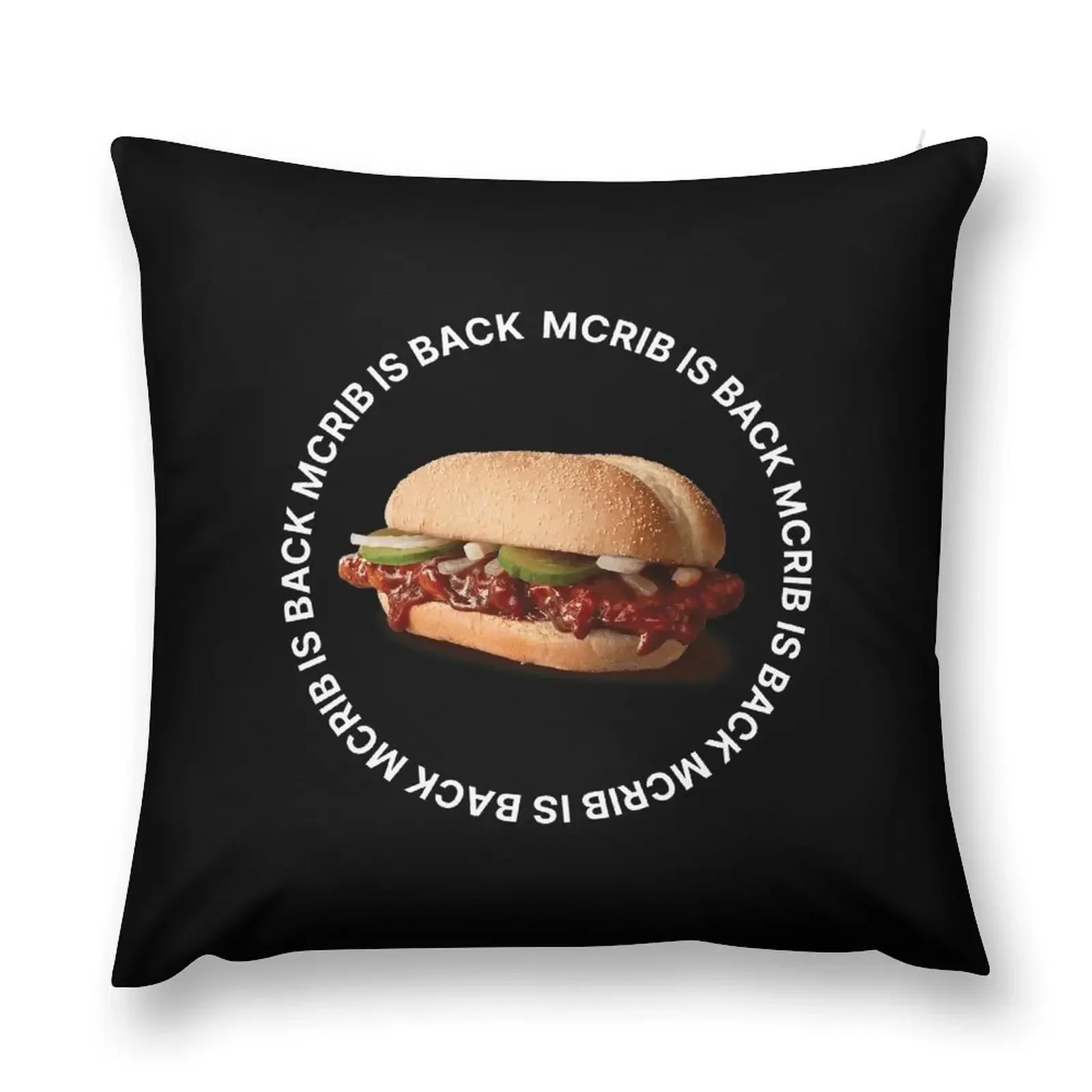 

McRib is back Throw Pillow Custom Cushion Sofa Cushions Cover pillow