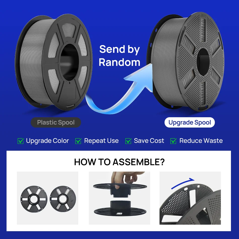 JAYO 5 Rolls 3D Printer PLA/PETG/PLA+/PLA Meta/PLA Matte Filament 1.75mm 3D Printing Materials for 99% 3D FDM Printer & 3D Pen