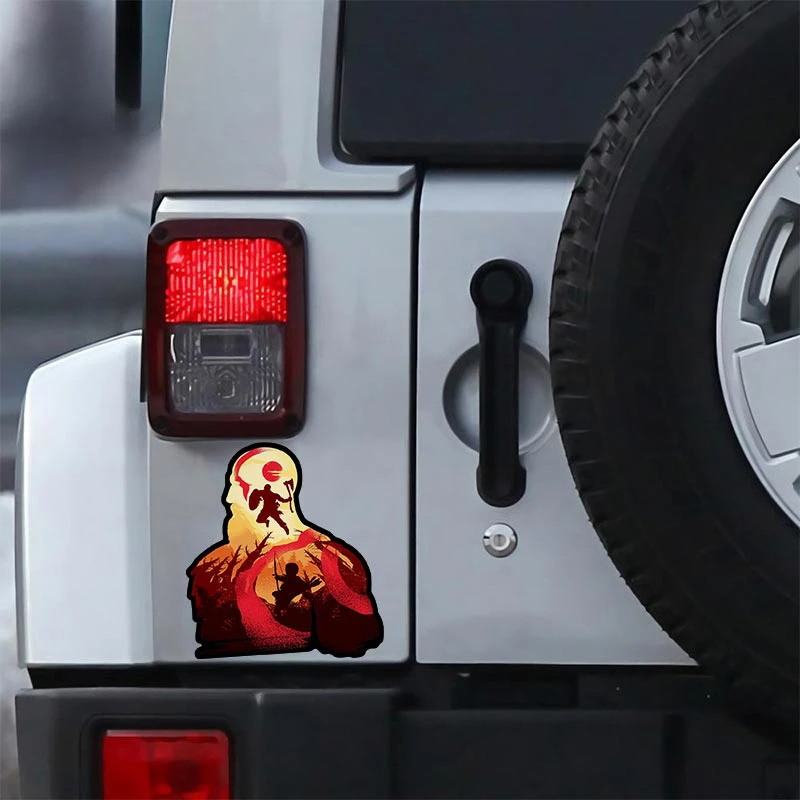 Classic Design God of War Car Stickers Simple Graffiti Decals Waterproof Game Occlusion Scratch Decor Car Goods